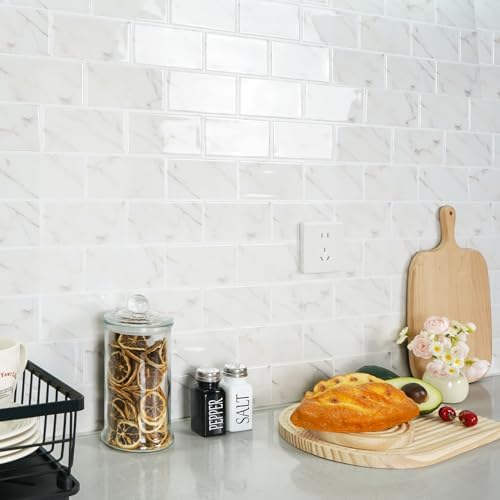 STICKGOO 10-Sheet Subway Tile Peel and Stick Backsplash, Self Adhesive Vinyl Wall Tiles, Stick on Backsplash for Kitchen and Bathroom(Thicker Design) - Image 3