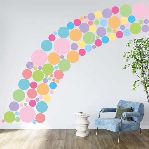 230 PCS Pastel Polka Dot in Bright Macaron Colors Wall Decals Set | 10 sheets removable waterproof peel & stick circle wall stickers for nursery, kids room, bedroom, playroom & home decor - Image 5