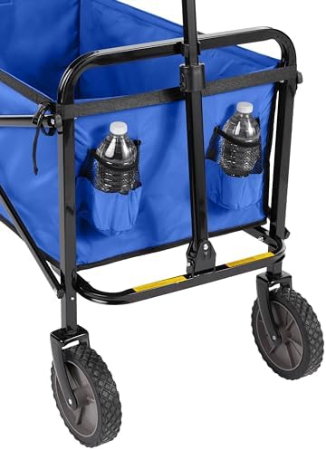 Amazon Basics Collapsible Heavy Duty Utility Wagon for Outdoor Sports, Camping, Garden, and Shopping, Versatile, Easy to Store, 265 Pounds Capacity, 27.6 x 40.9 x 20 inches, Blue - Image 4