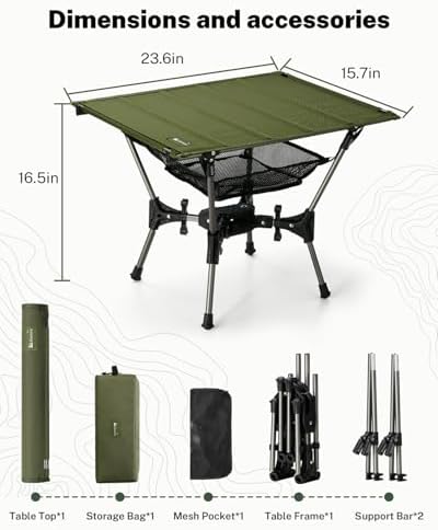 Gonex Portable Camping Table, Lightweight Foldable Camp Side Table - Image 3