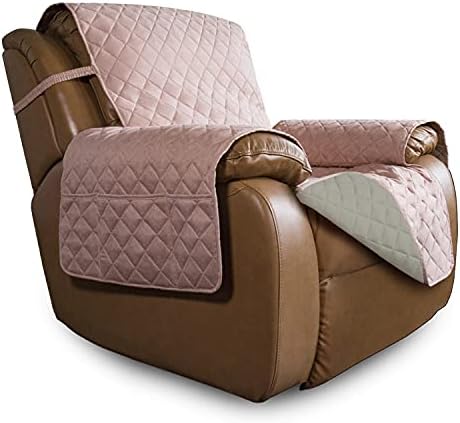 Easy-Going Reversible Couch Cover, Oversized Recliner, Pink/Beige by Easy-Going