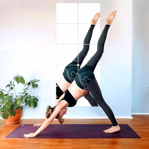 JUNEBRUSHS 8 Pack Self Adhesive Acrylic Mirror, 8 x 8 Inch Tiles,Flexible Plastic Mirror Sheets Wall Stickers,2MM Thick Frameless Small Mirror - Image 3