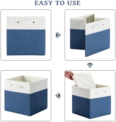 FinishingBo 13x13x13 Storage Cube Bins 6 Pack, Cube Shelf Baskets - Image 4