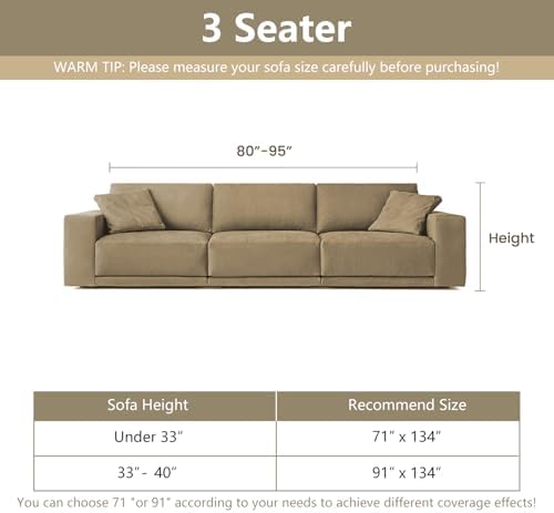 MYSKY HOME Boho Couch Cover Moss Green Sofa Covers with Tassel Farmhouse Sofa Slipcover Simple Couch Protector for Dogs Chenille Sectional Couch Covers L Shaped Couch Cushion Covers, 71"x 134" - Image 5