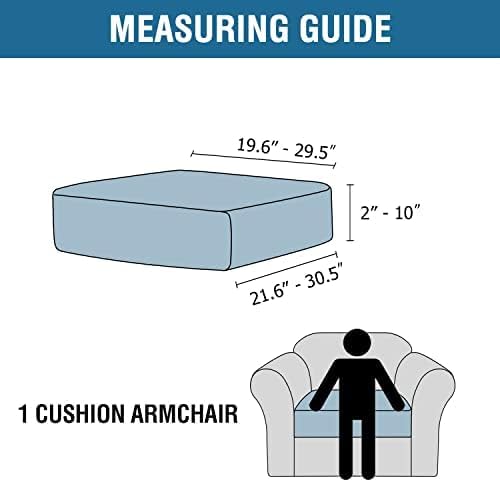 H.VERSAILTEX Velvet Stretch Couch Cushion Cover Plush Cushion Slipcover for Chair Cushion Furniture Protector Seat Cushion Sofa Cover (1 Piece Armchair Cushion Covers, Porcelain White) - Image 2