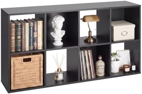 8 Cube Storage Organizer, Multifunctional Bookcase, Black Cube Bookshelf by ALPEN