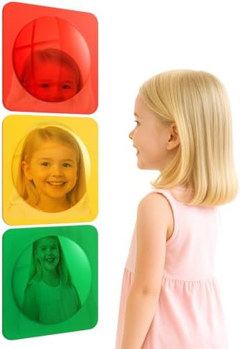 3PCS Sensory Bubble Wall Mirror, 10 x 10 Inch Acrylic Decor for Classroom by Tendiren