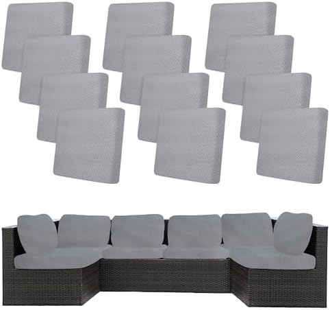 12 Pcs Outdoor Cushion Covers, Patio Sofa Cushion Covers Replacement by BIETYONE