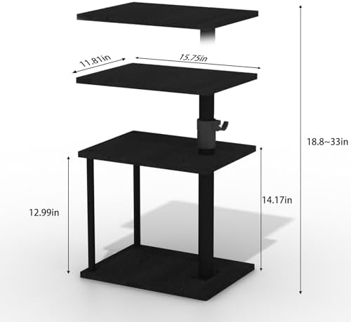 Faesun Swivel Side Table for Couch Arm, Adjustable C End Table for Recliner or Bed, Tv Trays with Storage Shelf for Small Spaces Small Nightstand Table for Living Room, Bedroom，2pc - Image 2