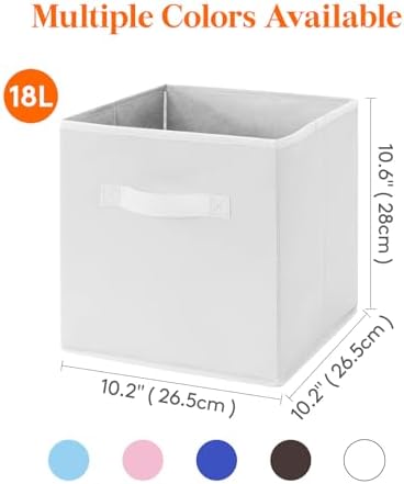 Lifewit Storage Cubes, 11 Inch Organizer Bins, 18L White, 6 Packs - Image 2