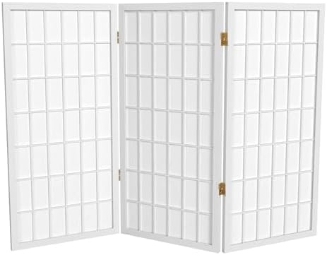 3 ft. Short Window Pane Shoji Screen - White - 3 Panels by RedLantern