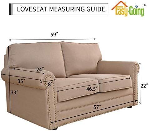 Easy-Going Stretch Loveseat Couch Covers Washable Bluestone - Image 5