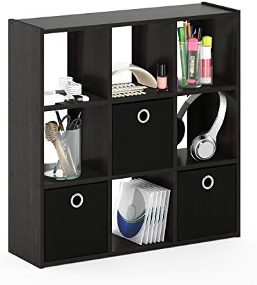 Furinno Simplistic 9 Cube Storage Organizer, Bookcase Shelf, Espresso by Furinno-FitsYourSpaceFitsYourBudget