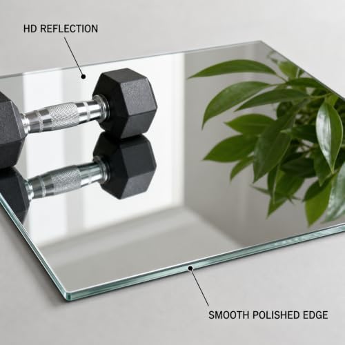 Home Gym Mirror Tiles for Wall,12" x 12" Frameless Glass Mirror Wall Mounted for Home Gym Mirror Yoga Bedroom Dancing Studio Dressing Room (8PCS) - Image 4