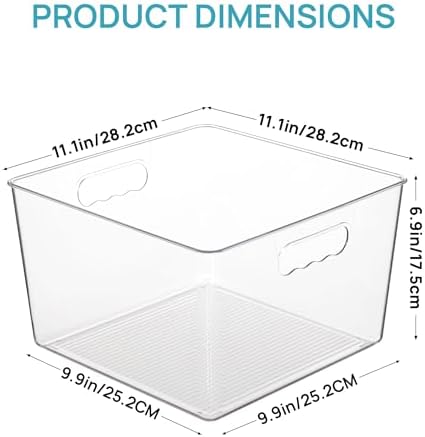 Vtopmart 8 Pack Extra Large Clear Storage Bins, 11x11 Cube Organizer - Image 2