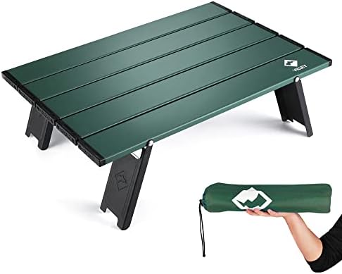 VILLEY Portable Mini Folding Beach Table, Ultralight Aluminum Side Table by VILLEY