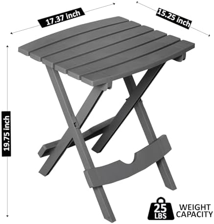 Adams Quik-Fold® Side Table - Charcoal - Image 3