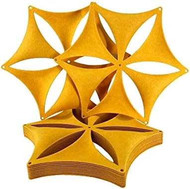 12 Pcs 3D Flower Venus Hanging Room Divider Panel, 14"x12" Screen Panels High Density Polyester Fiber Board Cut Room Partition Home Decoration (Gold) by OSHIYINN-US