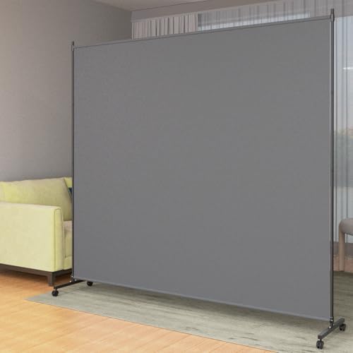 6*6FT Single Panel Room Divider/ Privacy Screen with Caster Wheels & Brakes by Unknown