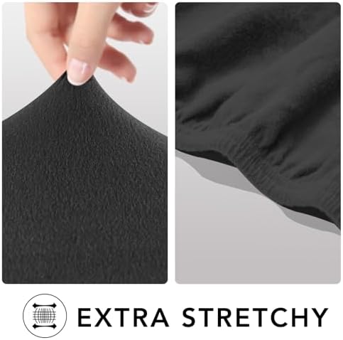 PureFit Super Stretch Sofa Slipcover – Spandex Non Slip Soft Couch Sofa Cover, Washable Furniture Protector with Non Skid Foam and Elastic Bottom for Kids, Pets (Oversized Loveseat, Dark Gray) - Image 3
