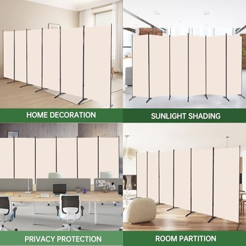 6 Panel Folding Room Divider, Sturdy Frame Freestanding Wall Divider - Image 7