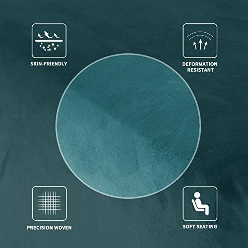 MAXIJIN Velvet Ottoman Slipcover Oversized Stretch Square Rectangle Footstool Slipcover Folding Storage Ottoman Covers for Living Room with Elastic Bottom (Ottoman X-Large, Peacock Blue) - Image 5