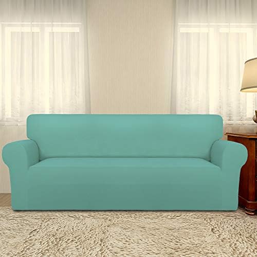 PureFit Stretch Couch Covers for Sofa Large Sofa Slipcovers Cyan - Image 2