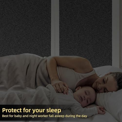 DUOFIRE Blackout Window Privacy Film, Room Darkening Film, 11.8" x 47" - Image 4