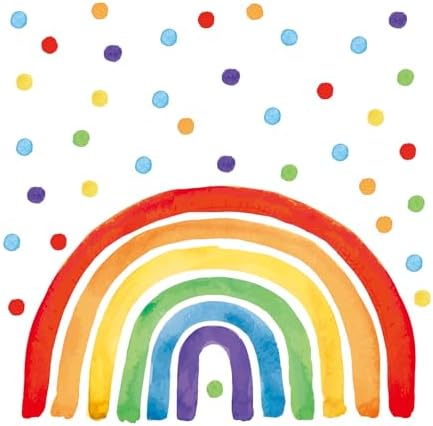 Large Rainbow Wall Decal, Peel and Stick Colourful Rainbows Wall Stickers, Multicolor Polka Dots Wall Decor, Vibrant Rainbow Decoration for Girls Bedroom Kids Nursery Classroom Playroom - Image 3