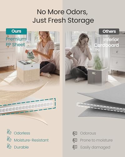 SONGMICS Storage Cubes, Set of 6 Foldable Organizer Boxes with Handles - Image 5