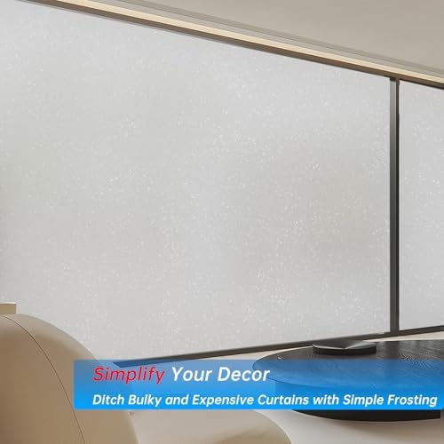 Window Privacy, Removable Glass Door Privacy Film, Suitable for Bathrooms, Offices, Static Cling Decorative Film, Reusable Window Stickers (Flash Pure, 17.5 x 118.1 inch) - Image 4