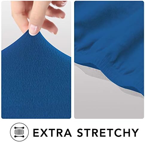 PureFit Stretch Couch Covers for Sofa 4 Seater Slipcovers Classic Blue - Image 4
