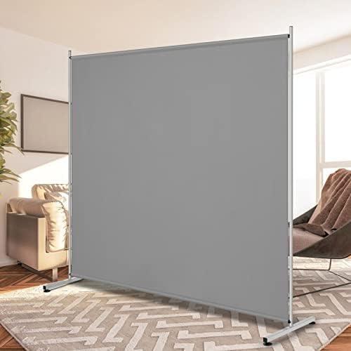 RANTILA Single Large Panel Room Divider, Privacy Screen for Office, Partition Separators, Freestanding Divider 71''W x 69.5''H, Grey by RANTILA