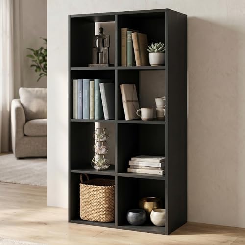 Signature Design by Ashley 8 Cube Storage Organizer, Black Bookcase - Image 2