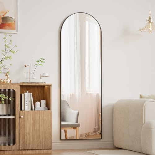 BEAUTYPEAK Arched Full Length Over The Door Mirror 14" x 48", Black - Image 2