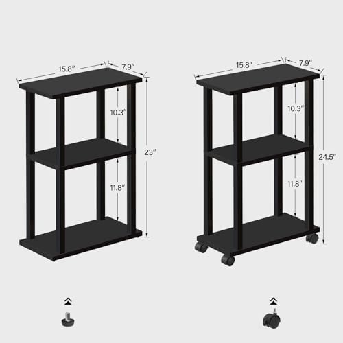 TUTOTAK Small Side Table, Narrow End Table with Wheels, Bedside Table - Image 3