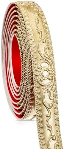 16.4 Feet Champagne Gold Flexible Molding Trim Wall Trim, Mirror Frame Trims, Cabinet Border Self Adhesive Peel and Stick Molding Ceiling Moldings for Bathroom Home Decor, Champagne Gold by Unknown