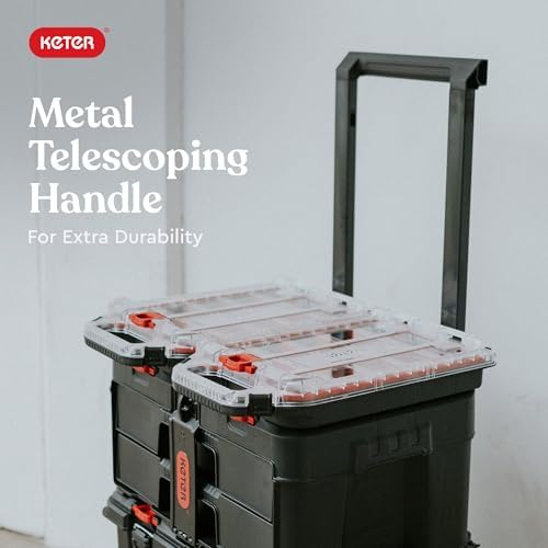 Keter Stack N Rolling Tool Box Modular Storage System 4 Piece - Image 4