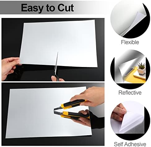 Zonon Flexible Mirror Sheets Self Adhesive Non Glass Mirror Tiles Stickers for Home Wall Decor(10 Pieces,10 x 12 Inches) - Image 4