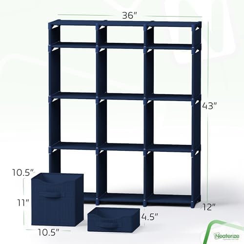 Cube Storage Organizer with Storage Bins Included - The Perfect Closet Organizers and Storage Solution. Includes 12 Storage Cubes, Great For Toy Storage, Closet Storage, Clothes Storage (Navy) - Image 3