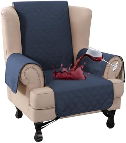 Turquoize 100% Waterproof Wing Chair Cover Wing Armchair Slipcovers, Navy by Turquoize