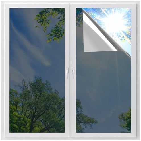 LUTE One Way Window Tint for Home, Black Silver, 35.4" x 78.7" by LUTE