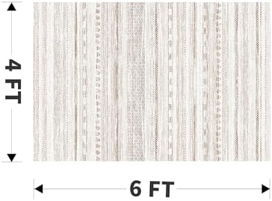 4x6 Area Rugs for Living Room Machine Washable Rug Distressed Indoor Carpet Neutral Moroccan Boho Rug Ultra Soft Area Rug for Bedroom Dining Room Playroom Office, Brown - Image 2