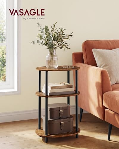 VASAGLE Side Table, Small End Table, Tall Nightstand, Steel Frame - Image 2
