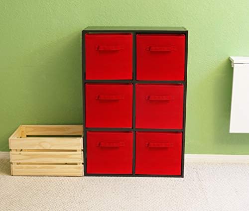Simple Houseware 11-Inch Foldable Cube Storage Bins, Red, 6-Pack - Image 7