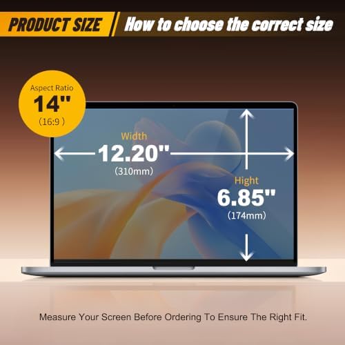 [2 Pack] 14 Inch Laptop Privacy Screen, Blue Light Filter - Image 6