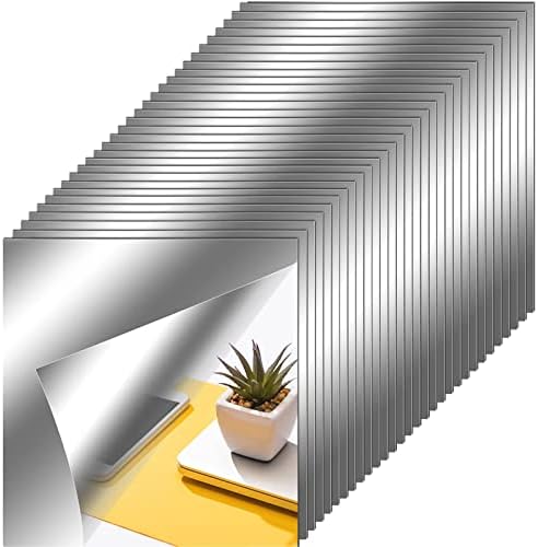 Zonon 30 Pieces Flexible Mirror Sheets Self Adhesive,12 X 12 Inches by Zonon