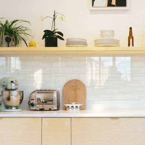 STICKGOO 10-Sheet Backsplash Peel and Stick Subway Tile(Thicker Design, Glossy Dolomite White) - Image 3