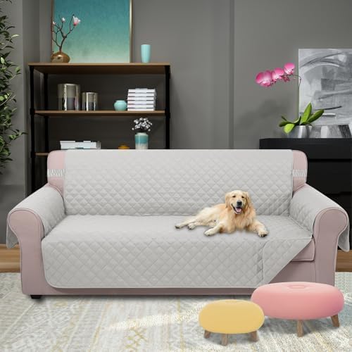U-NICE HOME Large Sofa Cover Reversible Couch Cover for Dogs, Light Grey - Image 2