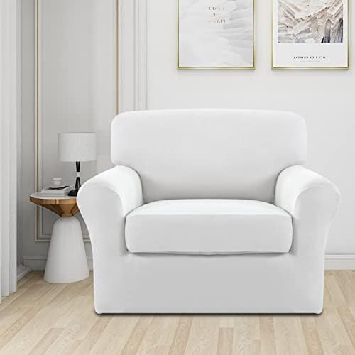 Easy-Going 2 Pieces Stretch Sofa Slipcover for Armchair Washable - Image 2